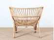 Fauteuil en rotin Viggo Boesen design scandinave danois vintage