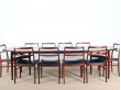 Grande table de repas scandinave en palissandre de Rio 8 à 10 pers. 