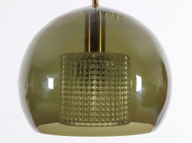 Celling lamp in green glass by Karl Fagerlund for Orrefors