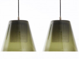 Paire de suspensions en verre
