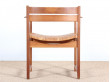 Danish mid-century modern arm chair un oak and cane