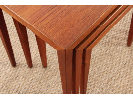 Danish mid-century modern nesting tables in teak by Severin Hansen