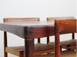 Danish mid-century modern dining table in Rio rosewood by H. W. Klein