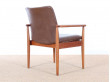 Mid-Century Modern scandinavian set of 6 diplomat armchairs in teak by Finn Julh