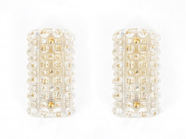 Mid century modern pair of wall lamp model Cristal design  by Carl Fagerlund