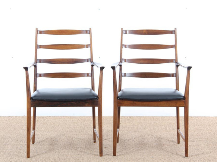 Mid-Century Modern scandinavian pair of armchairs in Rio rosewood by Tøbjorn Afdal, Model 113 A
