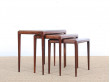 Mid-Century  modern  nesting tables in Rio rosewood by Johannes Andersen