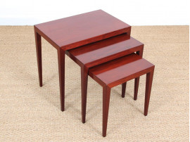 Mid-Century  modern  nesting tables in mahogany by Severin Hansen