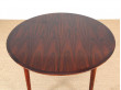 Table de repas scandinave ronde en palissandre de Rio, 4/8 pers