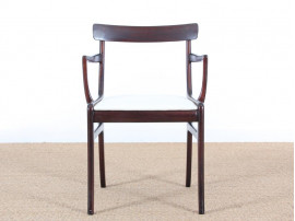 Mid-Century Modern Danish pair of armchairs in mahogany model Rungstelund by Ole Wanscher.