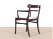 Mid-Century Modern Danish pair of armchairs in mahogany model Rungstelund by Ole Wanscher.