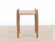 Tabouret scandinave en teck et corde modèle 78 A, nouvelle édition.