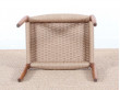 Tabouret scandinave en teck et corde modèle 78 A, nouvelle édition.