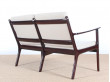 Danish mid-century modern sofa 2 seats  by Ole Wanscher