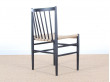 Mid-Century Modern danish set of 4 chairs in black laquered beech, model 80 by Jørgen Bækmark. New realese
