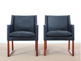 Mid century modern pair of armchair Model 3246 by Børge Mogensen for Fredericia Stolefabrik