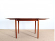Danish mid-century modern dining table in solid teak 