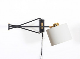 Mid modern french wall lamp by Rene Mathieu