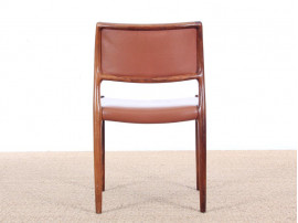 Mid-Century danish set of 6 chairs in Rio rosewood by Niels Møller