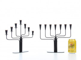 Mid-Century modern pair of Ystad Metall, Gunnar Ander candelabras 