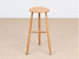 Mid-Century  modern scandinavian set of 5 bar stools in beech