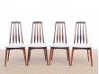 Mid-Century Modern Danish set of 4 chairs in Rio rosewood model Eva by Niels Kofoed