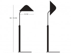 Mid-Century  modern scandinavian floor lamp VIP white or black by Jørgen Gammelgaard 