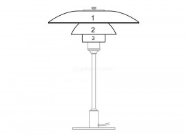 Pièces détachées pour lampe de table Louis Poulsen modèle PH 3 1⁄2-2 1⁄2  metal