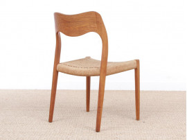 Mid-Century Modern danish pair of chairs in oak model 71 by Niels O. Møller