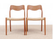 Mid-Century Modern danish pair of chairs in oak model 71 by Niels O. Møller