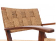 Mid-Century Modern pair of arm chairs  with woven sea grass.