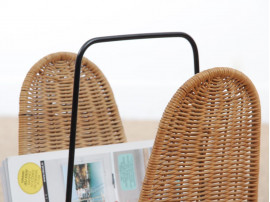 Porte-revues scandinave en rotin