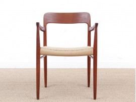 Fauteuil scandinave en teck et corde modèle 56