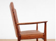Mid century modern pair of armchair in Rio rosewood and cognac leather by Kai Lyngfeldt Larsen