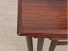 Mid-Century  modern scandinavian nesting tables in Rio rosewood by Poul Hundevad