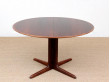 Mid-Century  modern scandinavian round dining table in Rio rosewood 6/10 seat