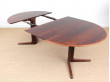 Mid-Century  modern scandinavian round dining table in Rio rosewood 6/10 seat