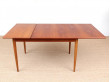 Mid-Century  modern scandinavian dining table in teak and oak, 4/8 seats, by Yngve Ekström