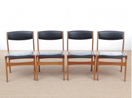 Mid-Century modern scandinavian set of 4 dining chairs by Dyrlund