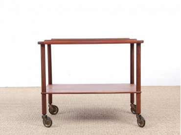 Mid-Century modern scandinavian serving cart in teak