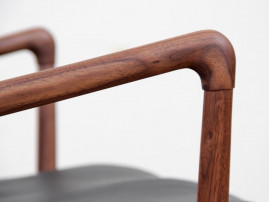 Mid-Century modern scandinavian Colonial arm chair in walnut by Ole Wanscher. New edition