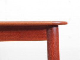 Table de repas scandinave carrée en teck, 4/10 pers.