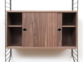 Mid-Century modern scandinavian shelves String System in walnut. New édition. 