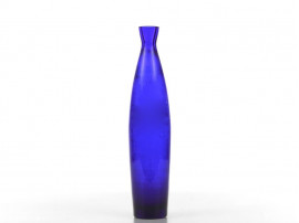 Mid-Century  modern scandinavian blue glass vase 