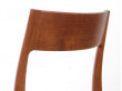 Mid-Century Modern danish set of 6 chairs in teak. de 6 chaises scandinaves en teck et corde. 