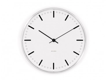 Arne Jacobsen Royal City Hall wall clock, White and black, Ø 29 cm