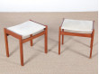 Mid century modern scandinavian pair of stool in teak.