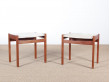 Mid century modern scandinavian pair of stool in teak.