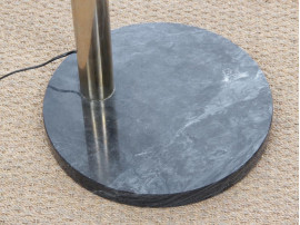 Mid-Century  modern scandinavian floor lamp in  brass and marble by Lyktan. 