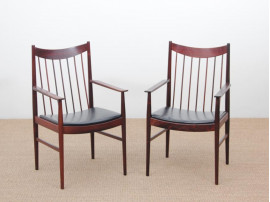 Mid-Century  modern scandinavian pair of armchairs by Arne Vodder